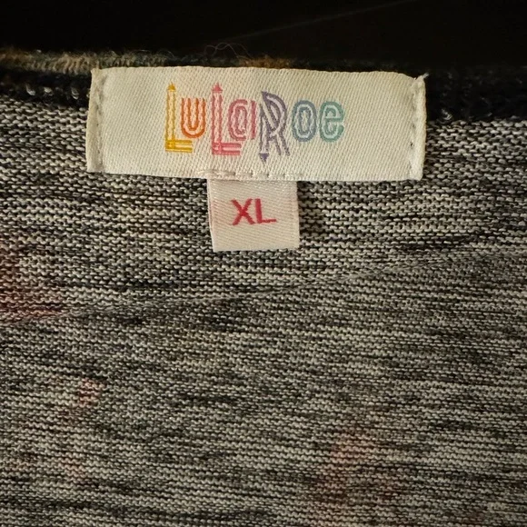 LuLaRoe Sarah Duster Cardigan XL Floral Black Longline - Picture 2 of 6